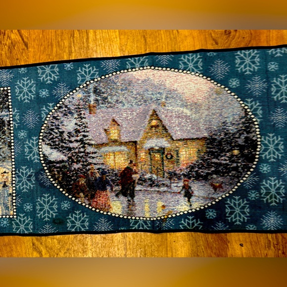 Thomas Kinkade Table Runner. Winter Scene. New Without Tags - Picture 3 of 5